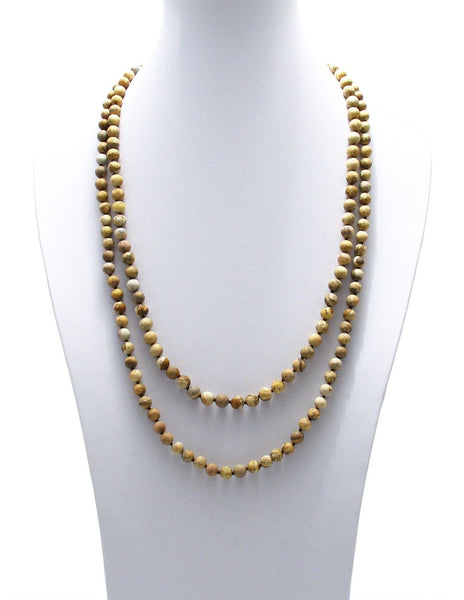 Genuine 60" picture jasper bead necklace w/ 9mm beads | Wholesale Fashion Jewelry | Main photo
