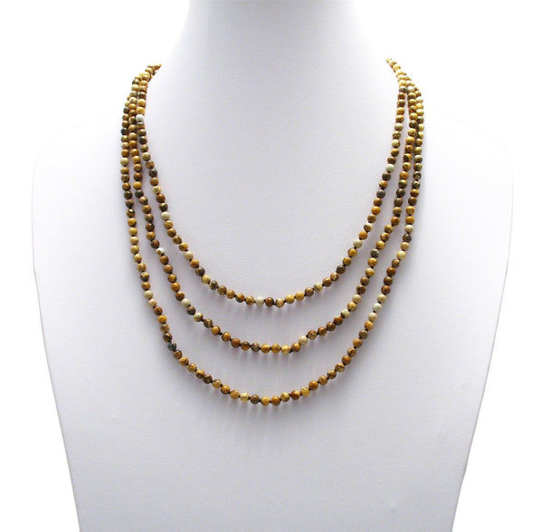 Genuine 70" Picture Jasper Bead Necklace w/ 5mm beads | Wholesale Fashion Jewelry | Alternate photo
