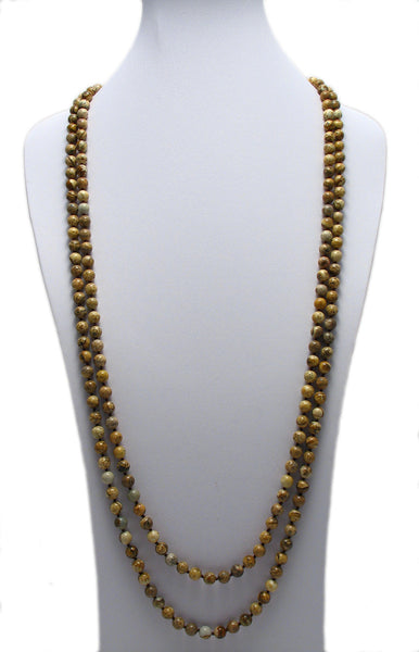 Genuine 80" picture jasper bead necklace w/ 8mm beads | Wholesale Fashion Jewelry | Main photo