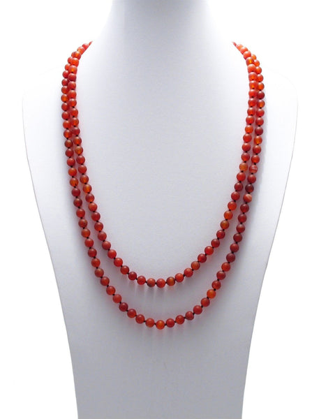 Genuine 60" red carnelian bead necklace w/ 9mm beads | Wholesale Fashion Jewelry | Main  photo