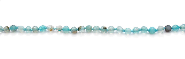 Genuine 70" Sea Blue Agate bead necklace w/ 4mm beads | Wholesale Fashion Jewelry | Item photo