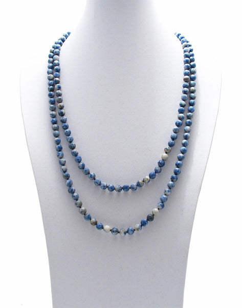 Genuine 60" Sodalite Bead Necklace w/ 9mm beads | Wholesale Fashion Jewelry | Main photo