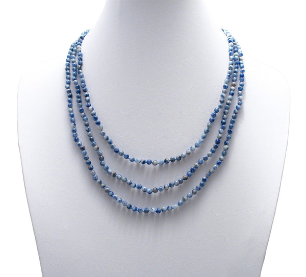 Genuine 70" Sodalite Bead Necklace w/ 5mm beads | Wholesale Fashion Jewelry | Alternate photo