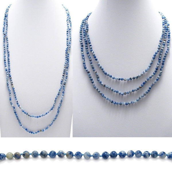 Genuine 70" Sodalite Bead Necklace w/ 5mm beads | Wholesale Fashion Jewelry | Combo photo