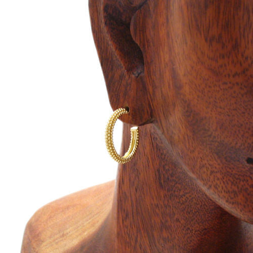 8mm Popcorn Style Round Hoop Post Earrings | Wholesale Sterling Silver Jewelry | Alternate