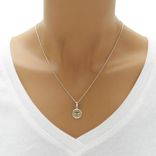 Beautiful Gold Cut-out cross on Round Pendant | Wholesale 925 Sterling Silver Pendant - Jewelry | Alternate