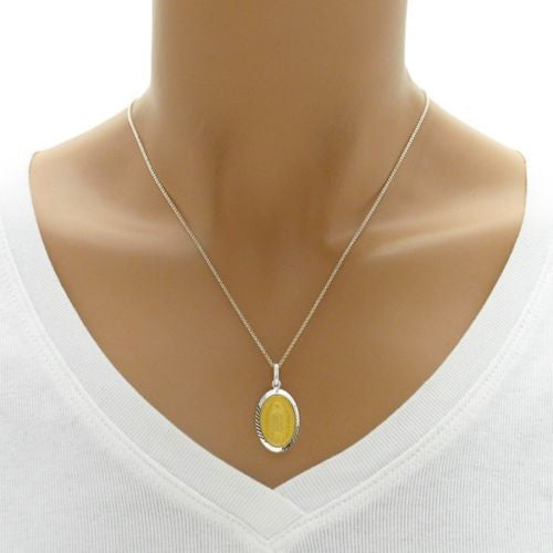 Unique Gold Lady of Guadalupe Medal Pendant - 23mm | Wholesale 925 Sterling Silver Pendant - Jewelry | Alternate