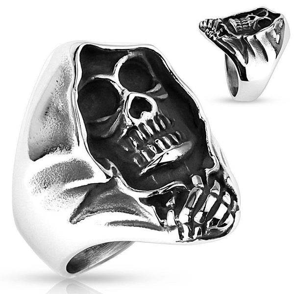 Stunning Grim Reaper Men's Biker Ring | Wholesale 316L Stainless Steel Ring | Main