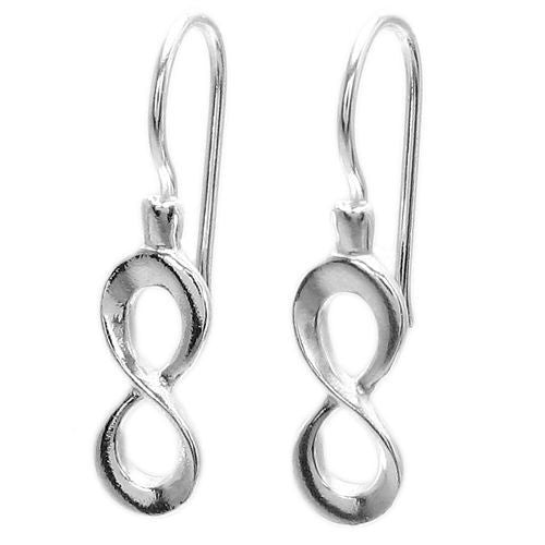 Graceful and elegant hanging infinity knot earrings | Wholesale 925 Sterling Silver Jewelry | Item photo
