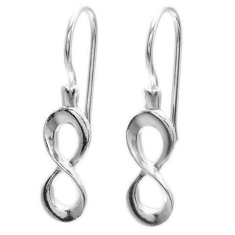 Graceful and elegant hanging infinity knot earrings | Wholesale 925 Sterling Silver Jewelry | Item photo