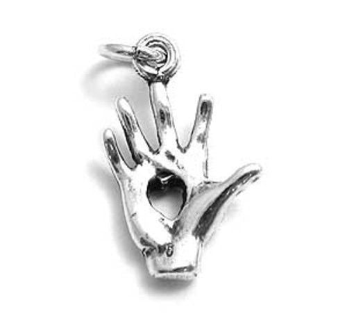 Beautiful Heart in Hand Charm | Wholesale 925 Sterling Silver Charms | Main