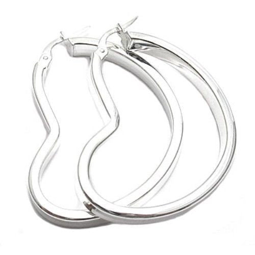 Sterling Silver Unique Heart Shaped Hoop Earrings