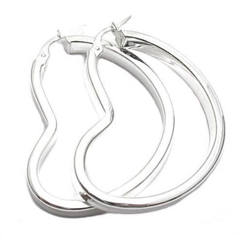 Sterling Silver Unique Heart Shaped Hoop Earrings
