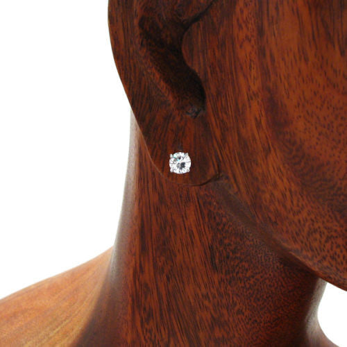 High Quality Round CZ Post Stud Earrings in 6mm | Wholesale Sterling Silver Jewelry | Alternate