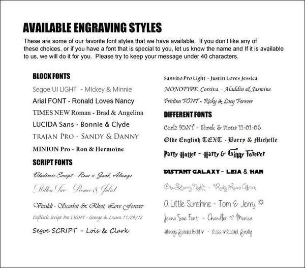 Laser Engraving Fee for Rings