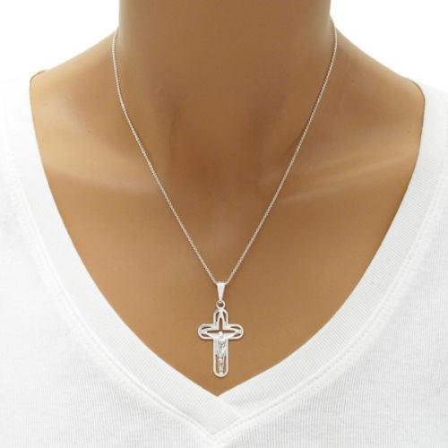 Lovely and Fancy Crucifix Cross Pendant | Wholesale 925 Sterling Silver Pendant - Jewelry | Alternate