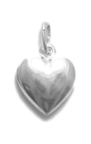 Gorgeous Medium Puffed Heart Charm. Wholesale Sterling Silver Charms - Jewelry. Main.