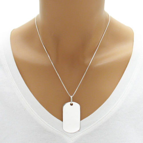 Classic Sterling Silver Engravable Dog Tag. Wholesale