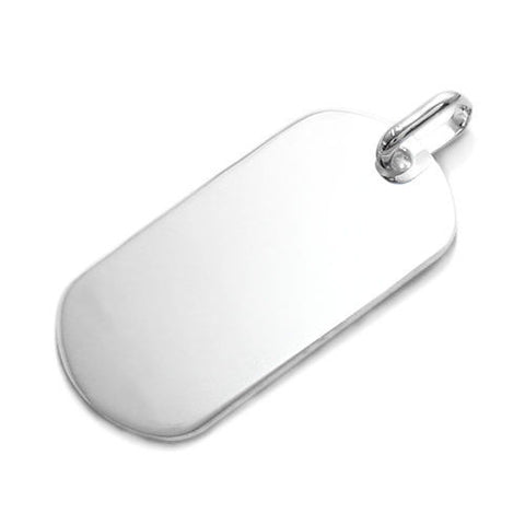 Mirror polished medium sized (49mm) engravable dog tag | Wholesale Sterling Silver Jewelry | Item photo