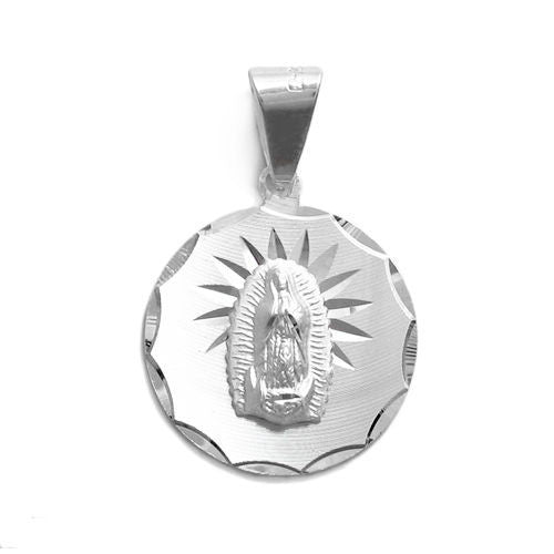 Beautiful Mother Mary Dia Cut Round Pendant | Wholesale 925 Sterling Silver Pendant - Jewelry | Main