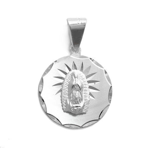 Beautiful Mother Mary Dia Cut Round Pendant | Wholesale 925 Sterling Silver Pendant - Jewelry | Main