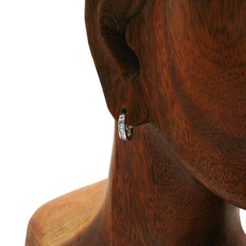 Multi-CZ Eternity Hoop Earrings in 12mm | Wholesale Sterling Silver Jewelry | Alternate