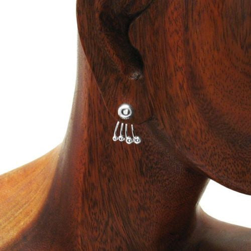 Stylish Multi-Orb Floating Post Stud Earrings | Wholesale Sterling Silver Jewelry | Alternate