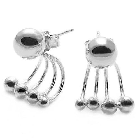 Stylish Multi-Orb Floating Post Stud Earrings | Wholesale Sterling Silver Jewelry | Main