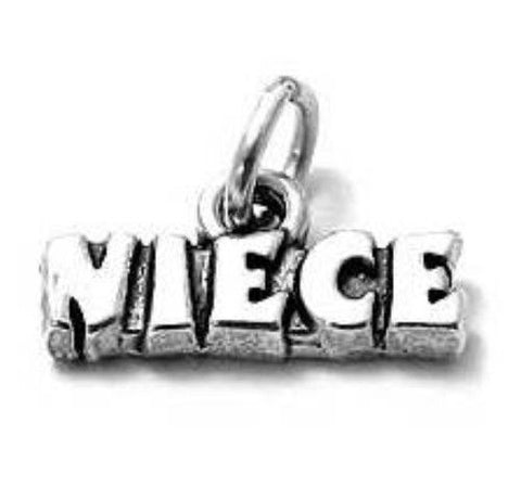 Glamorous "Niece" Scripted Charm for your lovable niece. Wholesale Sterling Silver Charms - Jewelry