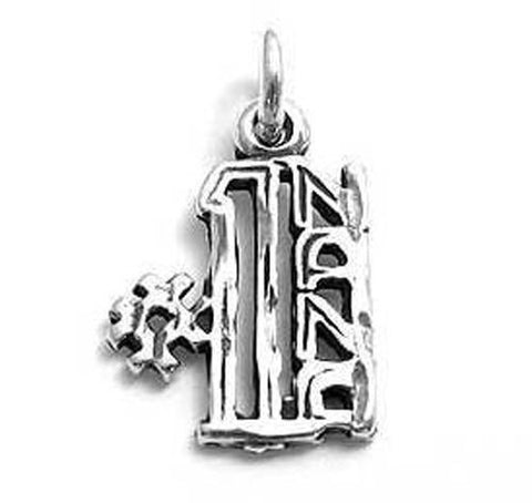 Beautiful "#1 Nana" Calligraphy Charm. Wholesale Sterling Silver Charms - Jewelry