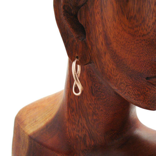 Omega Twisting Hoop Earrings in Rose Gold | Wholesale Sterling Silver Jewelry | Alternate