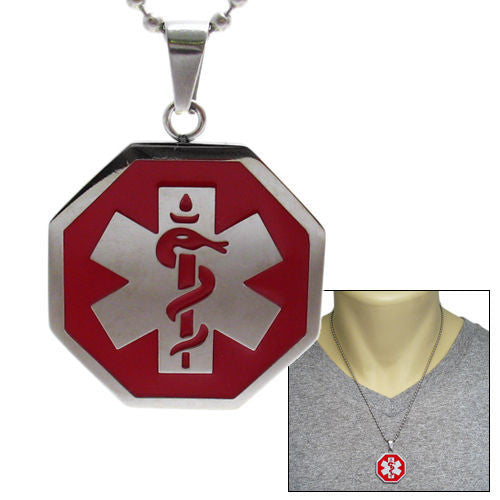 Unique Personalized Caduceus Medical Pendant Necklace | Wholesale 316L Stainless Steel Jewelry | Main