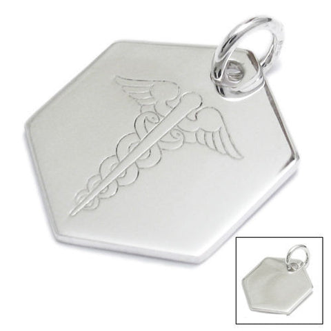 Dashing Sterling Silver Personalized Caduceus Medical Pendant with Necklace Options