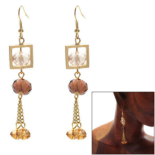 Pink, purple, & orange crystals dangling hook earrings | Wholesale Fashion Jewelry | Combo photo