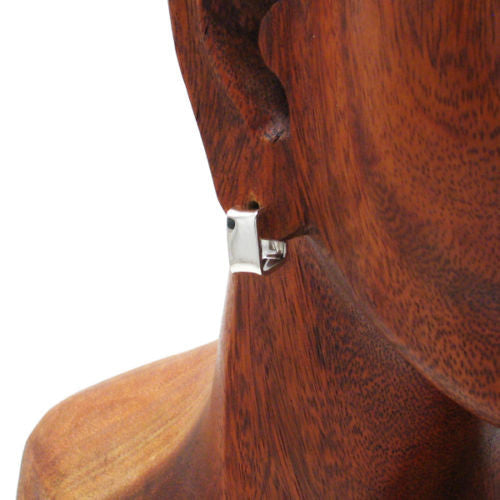 Lovely Plain Squared Flat Cuff Post Earrings | Wholesale Sterling Silver Jewelry | Alternate