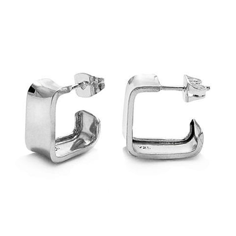 Lovely Plain Squared Flat Cuff Post Earrings | Wholesale Sterling Silver Jewelry | Main