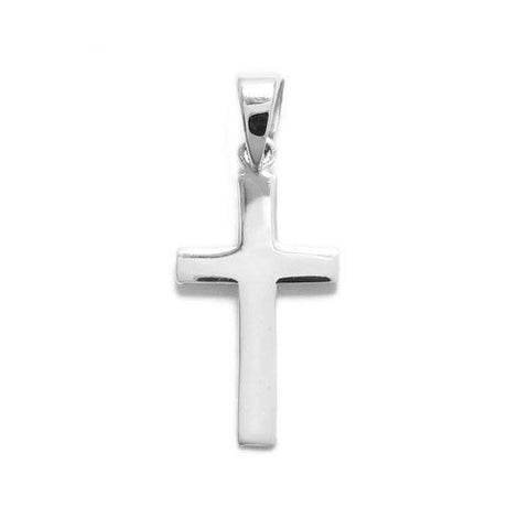 Polished and Simplistic Cross Pendant Charm - 4 Sizes | Wholesale 925 Sterling Silver Pendant - Jewelry | Main