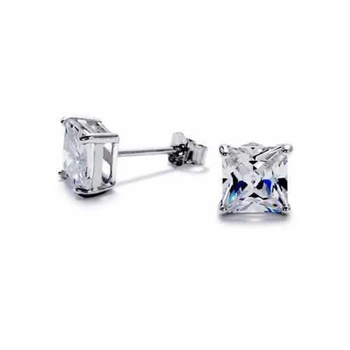 Princess Cut Square CZ Post Stud Earrings in 5mm | Wholesale Sterling Silver | Alternate