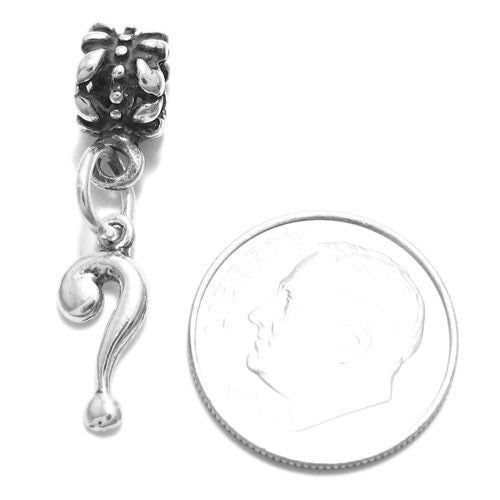 Question Mark Charm with Euro Bead | Wholesale 925 Sterling Silver Charms | Alternate