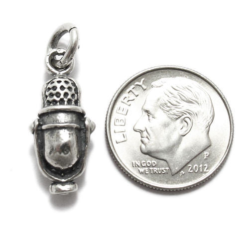 Classy Radio Microphone Charm | Wholesale 925 Sterling Silver Charms | Alternate