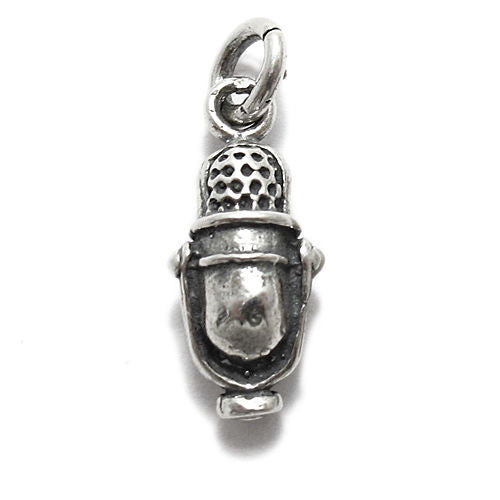 Classy Radio Microphone Charm | Wholesale 925 Sterling Silver Charms | Main