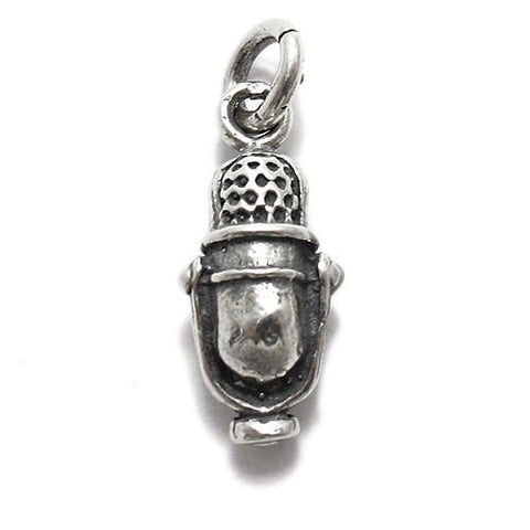 Classy Radio Microphone Charm | Wholesale 925 Sterling Silver Charms | Main