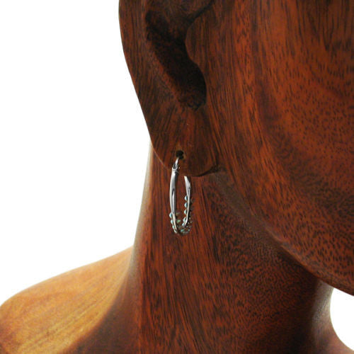 Flawless Rainbow Crystal Hoop Earrings in 23mm | Wholesale Sterling Silver Jewelry | Alternate