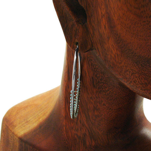 Sophisticated Rainbow Crystal Hoop Earrings in 53mm | Wholesale Sterling Silver Jewelry | Alternate