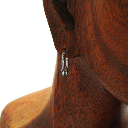 Dressy Rainbow Crystal Oval Hoop Earrings in 21mm | Wholesale Sterling Silver Jewelry | Alternate