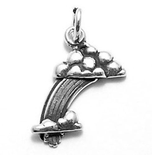 Gorgeous Rainbow and Cloud Charm | Wholesale 925 Sterling Silver Pendant - Jewelry | Main
