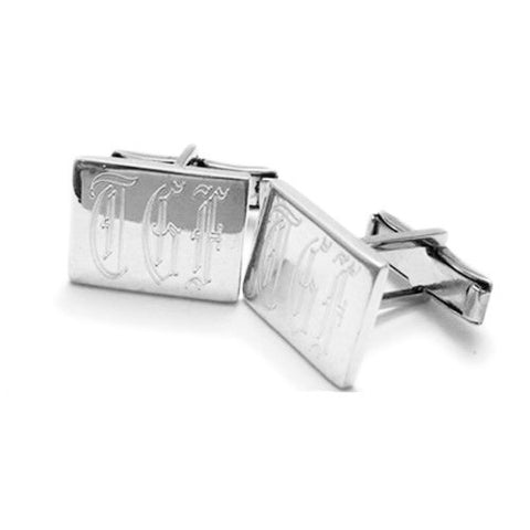 Delightful rectangular sterling silver engravable cuff links | Wholesale 925 Sterling Silver Jewelry