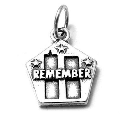 Remember 9/11 Charm | Wholesale 925 Sterling Silver Pendant - Jewelry | Main