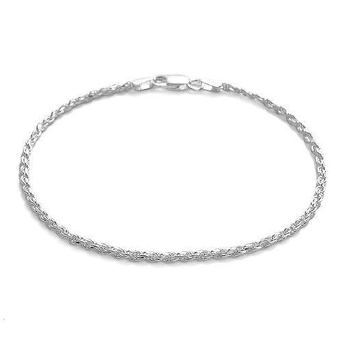 Dazzling Rope Bracelet 2mm/040 Gauge - 2 Lengths | Wholesale Sterling Silver Jewelry | Main