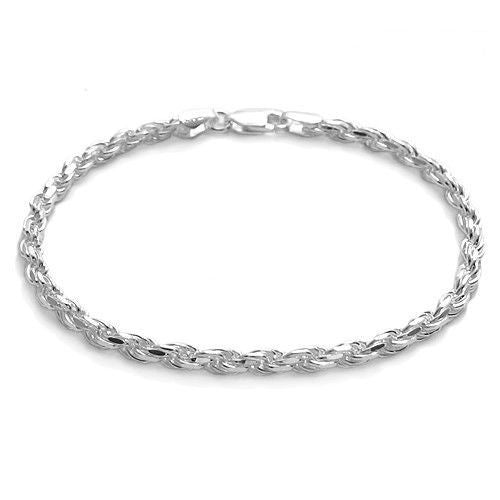 Dazzling Rope Bracelet 3.5mm/070 Gauge - 2 Lengths | Wholesale Sterling Silver Jewelry | Main